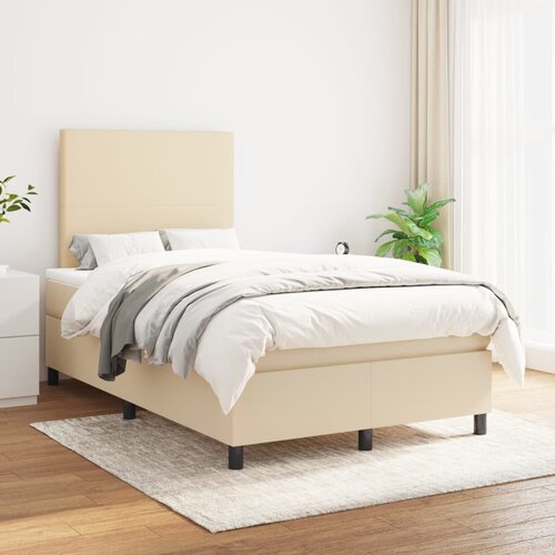 The Living Store Box spring postelja z vzmetnico krem 120x200 cm blago - Box Spring Postelja, (21512341) Slike
