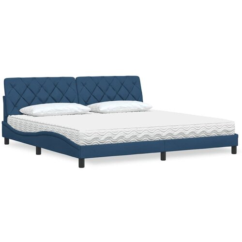Krevet s madracem plavi 200 x 200 cm od tkanine Cene