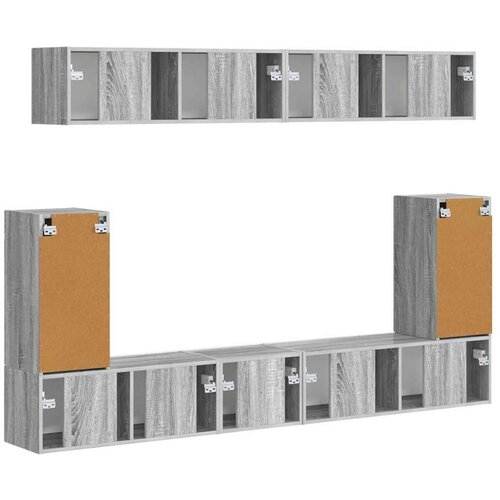  Komplet TV omaric 5 pcs Siva Sonoma Konstruiran les - - Siva - 83.44 - 98 x 31 x 29,5 cm - 2025-vidaXL-Uvoz_2 Slike