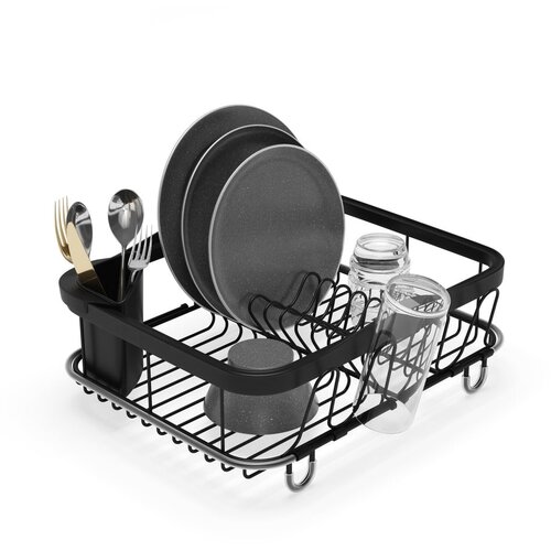 Umbra Črn jeklen nastavljiv odcejalnik posode 37x29 cm Sinkin – Cene