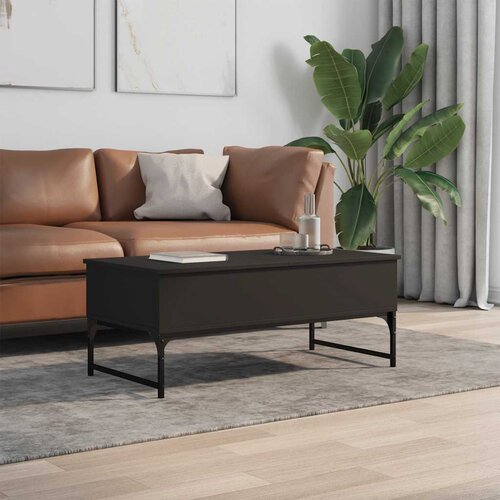 Stolić za kavu crni 100 x 50 x 40 cm konstruirano drvo i metal Slike