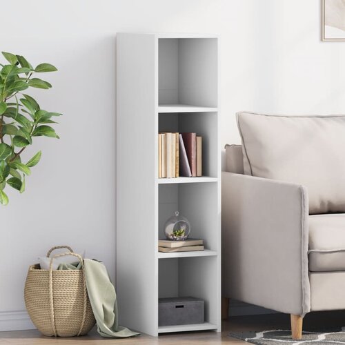 VidaXL Visoka komoda bijela 30x41x124 cm od konstruiranog drva Slike
