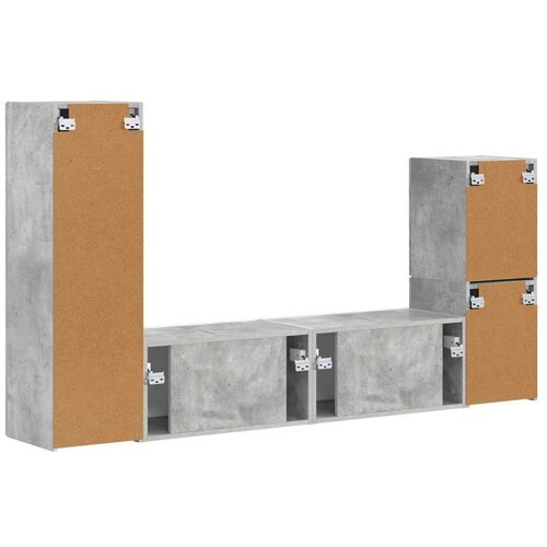  Set TV komoda Zidne 4 pcs Betonski sivi Konstruirano drvo Slike