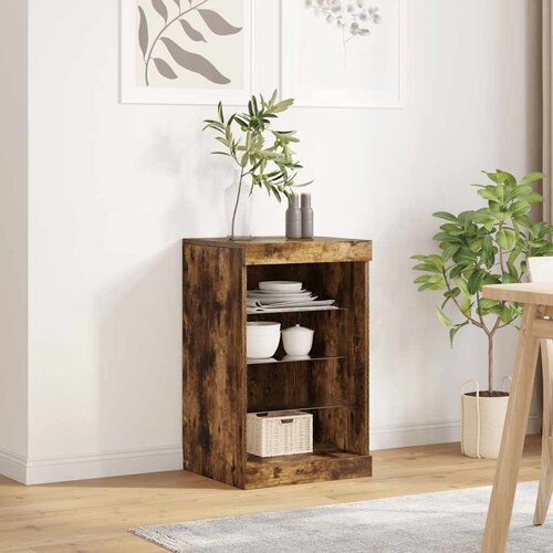  Komoda s LED svjetlima boja dimljenog hrasta 41x37x67 cm Cene