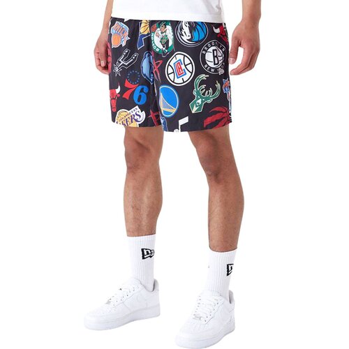New Era muški šorts nba all over print black shorts Slike