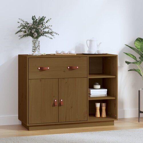 VidaXL Komoda smeđa boja meda 98,5x40x75 cm od masivne borovine Slike