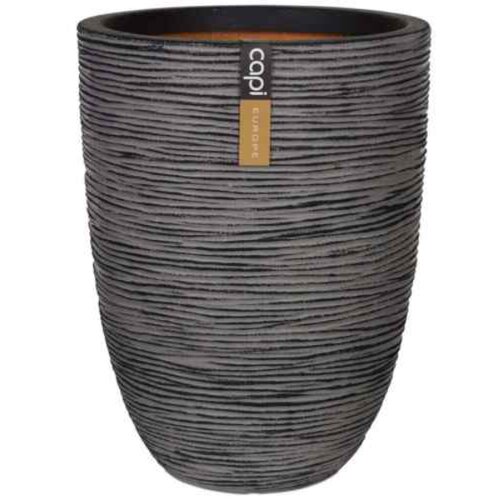 Capi Vaza Nature Rib elegantna nizka 36x47 cm antracitna Cene