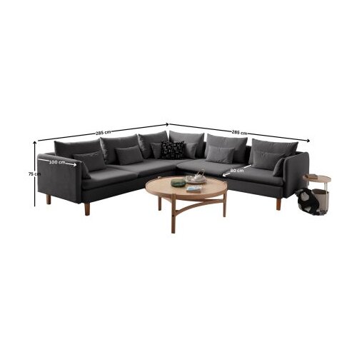 Atelier Del Sofa Kutna sofa Flexy L, 285 x 285 x 100 cm, Antracit Slike