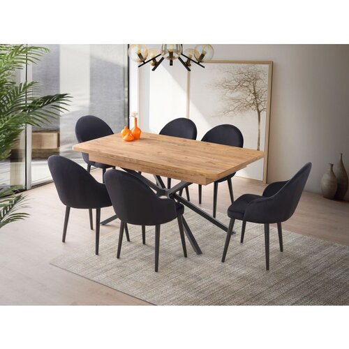 Hanah home Falcon - 2961 Brown Extendable Dining Table Cene