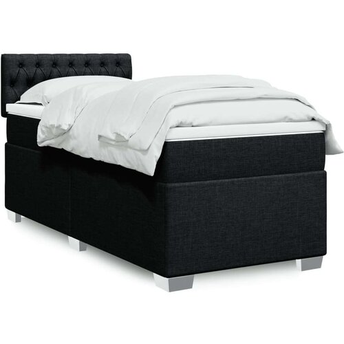 vidaXL Box spring postelja z vzmetnico črn 90x190 cm blago Cene