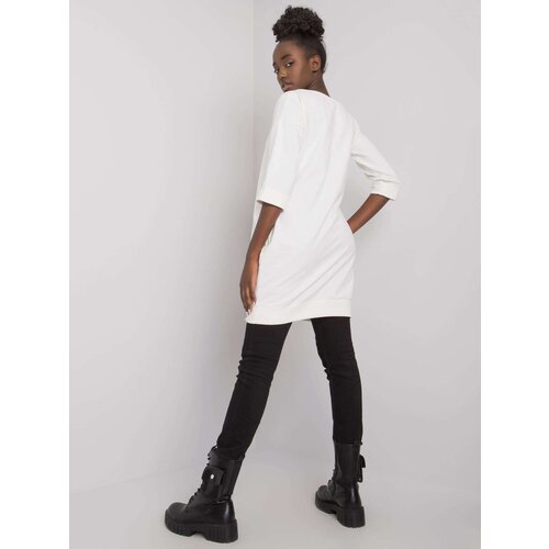 Fashion Hunters Women's long sweatshirt Ecru Cene