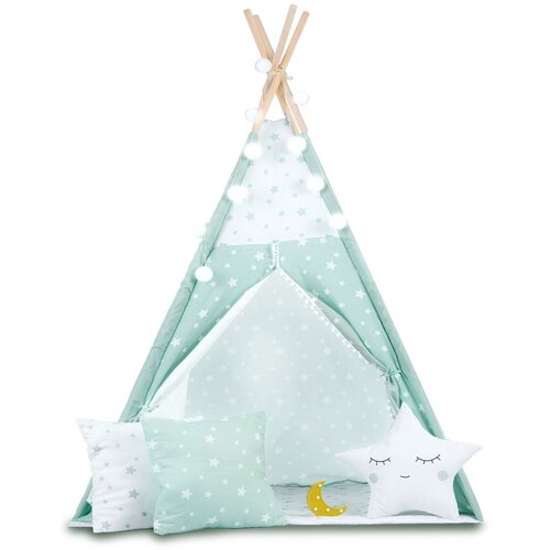 Nukido Teepee &amp;scaron;ator za djecu s svjetlima - boja mente Slike