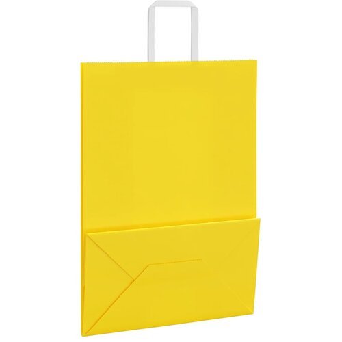  Papirnate vrećice 250 kom s ručkama žute 32x17x44 cm Slike