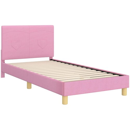  Krevet za djecu s uzglavljem Ružičasta 80 x 200 cm tkanina Slike