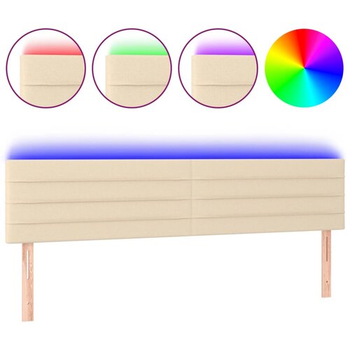 Maison Chic LED Posteljno vzglavje - Vzglavna omarica - Nočna omarica krem 180x5x78/88 cm blago, (21706961) Slike