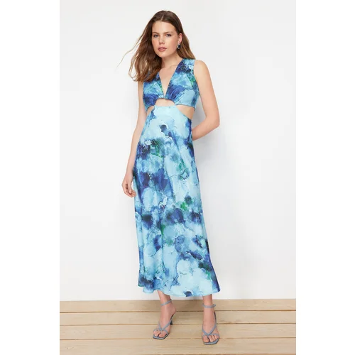 Trendyol Blue Cut Out Detailed Woven Maxi Dress