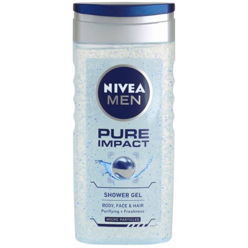 Nivea men pure impact gel za tu&amp;scaron;iranje za tijelo i lice 250 ml za mu&amp;scaron;karce Slike