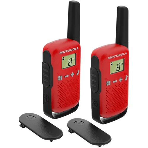 Motorola Walkie Talkie, domet 4 km, 16 kanala, crvena – TLKR T42 RD