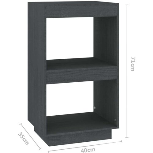 VidaXL knjižna omara siva 40x35x71 cm trdna borovina Slike