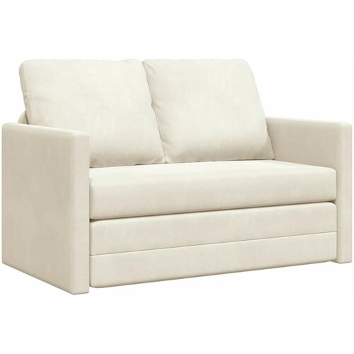 vidaXL Sofa postelja 122cm krema Žamet, (5000138597) Cene