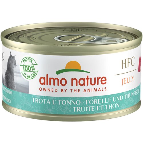 Almo Nature Varčno pakiranje 24 x 70 g - HFC postrv in tuna v želeju Slike