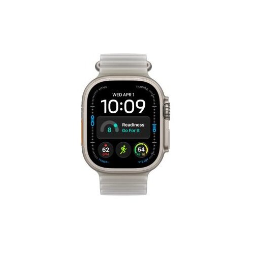 Apple watch ultra 4 gps + cellular 49mm natural titanium case with translucent grey ocean band (MJAD4SE/A) Slike
