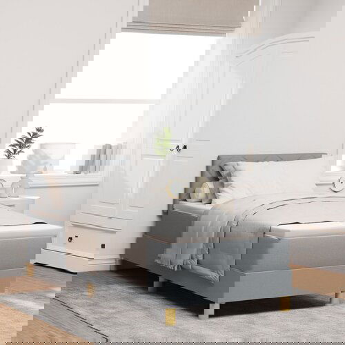 vidaXL Box Spring krevet s madracem svjetlosivi 80x200 cm Tkanina Cijene