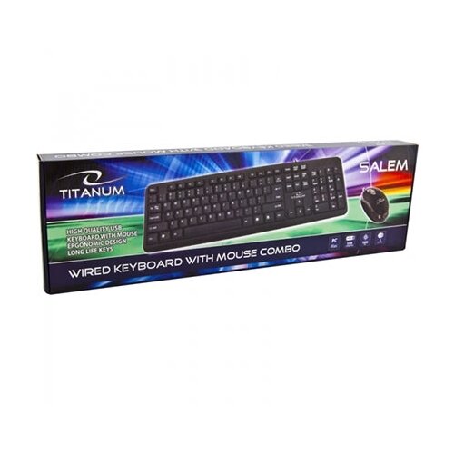  I miš TITANUM SALEM, USB, US layout, TK106 Cene