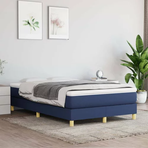  Box spring postelja z vzmetnico moder 120x200 cm blago, (20723823)