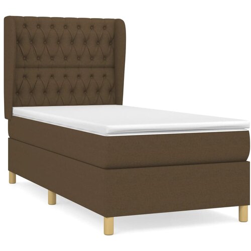 Maison Chic Box spring postelja - Vzmetna postelja z vzmetnico temno rjava 100x200 cm blago SL20170, (21893528) Cene
