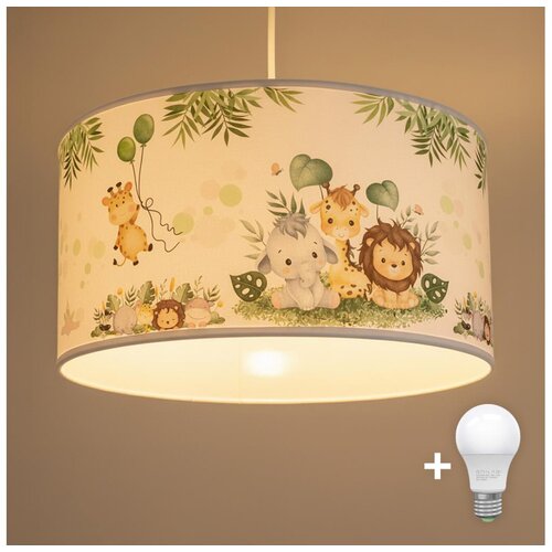  Brilagi - LED dečiji luster na sajli BOBO 1xE27/10W/230V prečnik 35 cm bela/džungla Cene