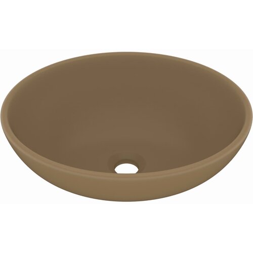 Maison Chic Razkošen Umivalnik - Kopalna umivalnik - Lavabo ovalen mat krem 40x33 cm keramičen, (21684753) Cene