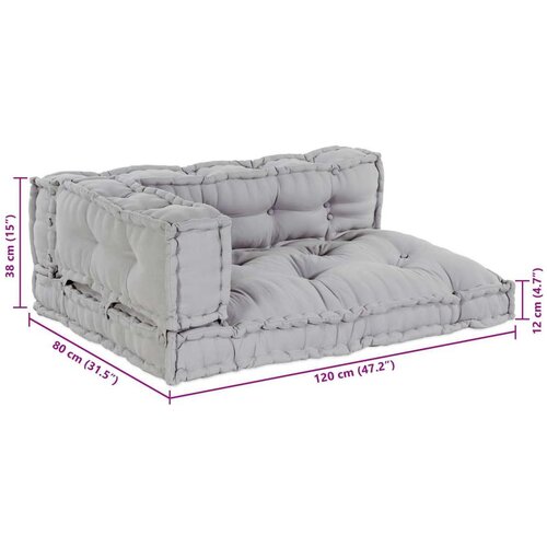VidaXL Sofa blazina Siva Bombaž Srednja Set blazin Pravokotna Slike