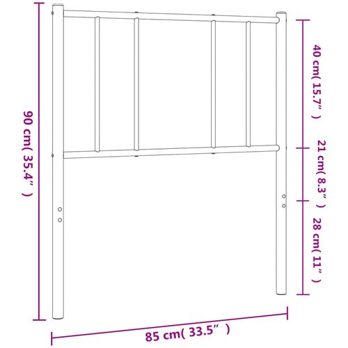  Metalno zamjensko uzglavlje crno 80 cm Slike