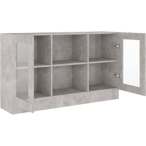  Vitrina siva boja betona 120 x 30,5 x 70 cm konstruirano drvo Slike