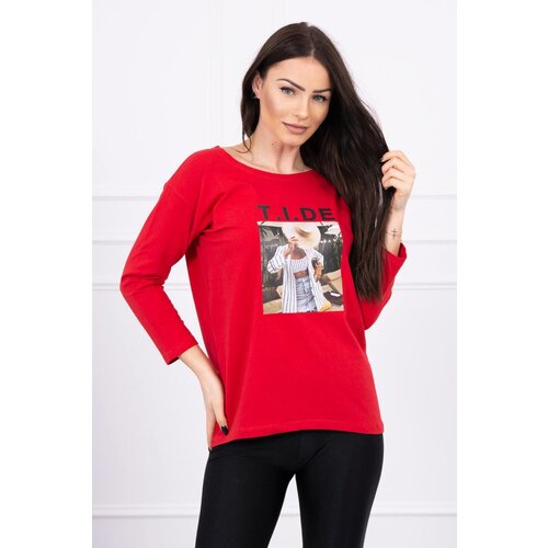 Kesi Tide red print blouse Slike