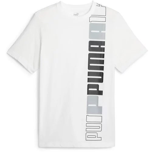 Puma Tehnička sportska majica 'ESS+ LOGO' siva / crna / bijela