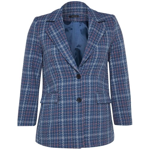 Trendyol Curve Plus Size Jacket - Blue - Regular fit Slike