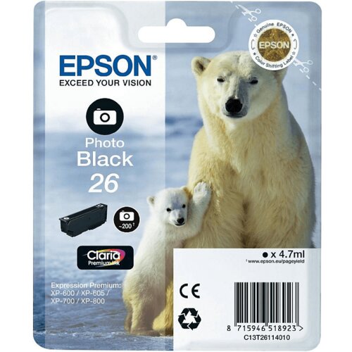 Epson kartuša 26 (C13T26114010) (foto črna), original Cene
