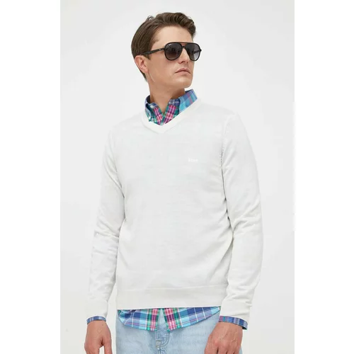 Boss Vuneni pulover za muškarce, boja: bijela, lagani