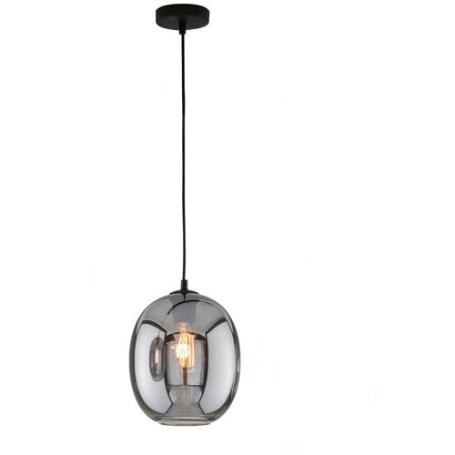 Fischer & Honsel Črna viseča svetilka s steklenim senčilom ø 21 cm Nayla – Cene