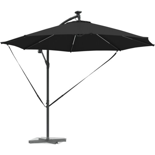 VidaXL Samostojeći banana suncobran Crna 294 x 294 x 248 cm Slike