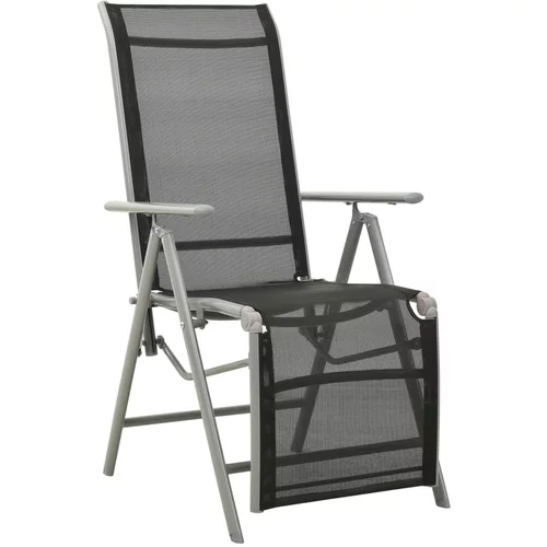 vidaXL Nastavljiv vrtni stol tekstil in aluminij srebrn, (20660683)