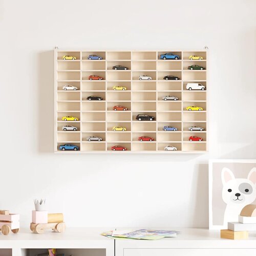  Drvena kolekcionarska vitrina sa 60 odjeljaka 60x4,5x40,5 cm Slike