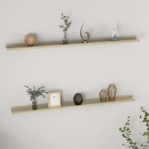 VidaXL Stenska polica 2 kosa sonoma hrast 115x9x3 cm Slike