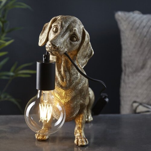  Endon 101187 - Stona lampa DACHSHUND 1xE27/10W/230V zlatna Slike