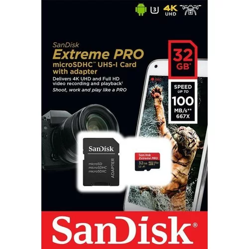 Sandisk 32GB Extreme Pro Micro SDHC A1 Class10 V30 UHS-I U3 spominska kartica - SDSQXCG-032G-GN6MA etqe6f7nsxzy