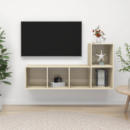  2-dijelni set TV ormarića boja hrasta sonome konstruirano drvo Cijene