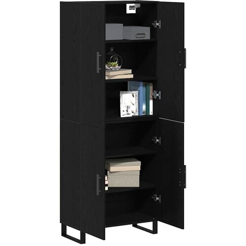  Highboard 2 pcs Crni hrast 69,5 x 34 x 180 cm Slike