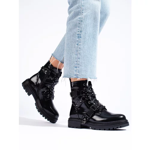 SHELOVET Lacquered black women's workers